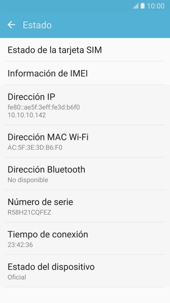 Pulsa Información de IMEI.