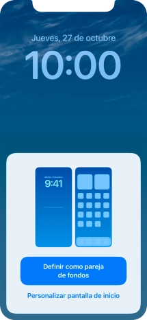 Si deseas utilizar el mismo tema de color en la pantalla de inicio, pulsa Definir como pareja de fondos.