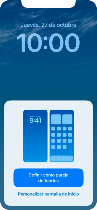Si deseas utilizar el mismo tema de color en la pantalla de inicio, pulsa Definir como pareja de fondos.