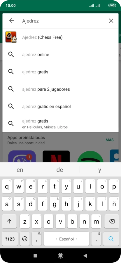 Introduce el nombre del tema o de la app y pulsa el icono de búsqueda.