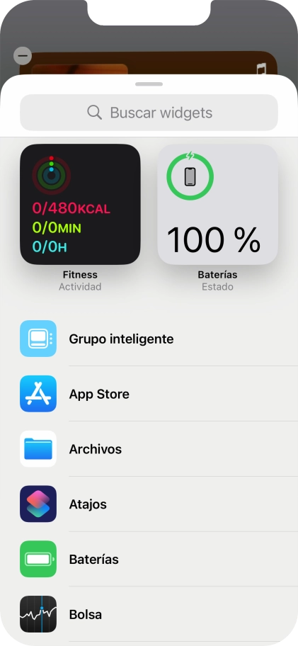 Pulsa el widget deseado.
