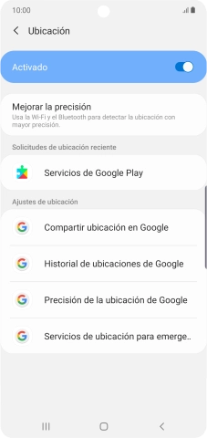 Pulsa Precisión de la ubicación de Google.
