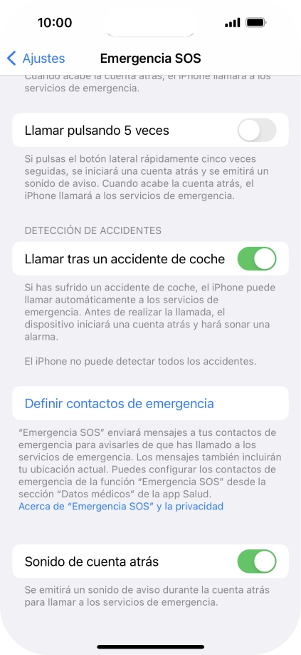 Pulsa el indicador junto a 