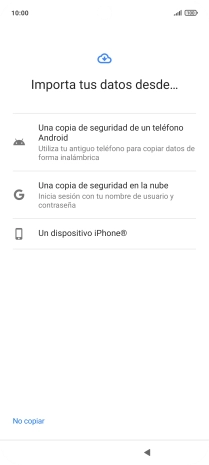 Pulsa la opción deseada y sigue las indicaciones de la pantalla para transferir contenido desde el otro teléfono y finalizar la activación de tu teléfono.