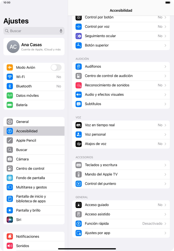 Pulsa una categoría bajo 