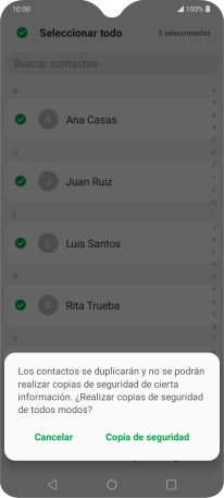 Pulsa Copia de seguridad.