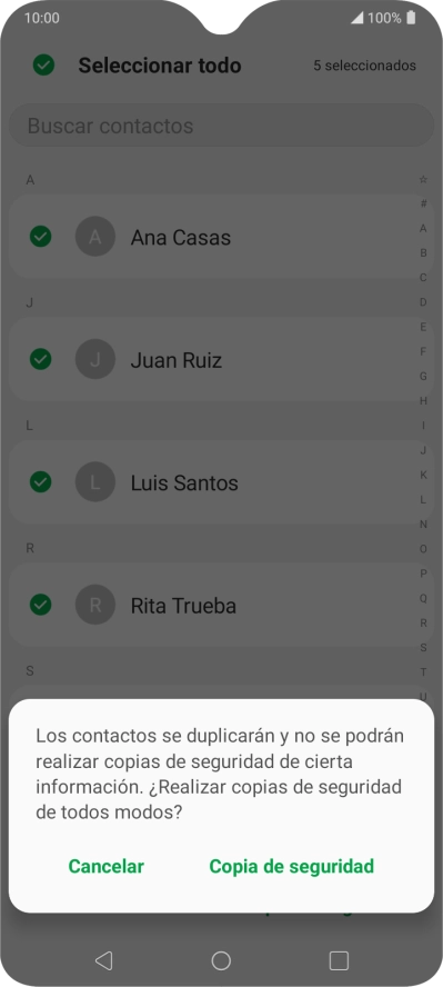 Pulsa Copia de seguridad.