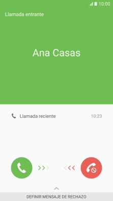 Pulsa el icono de responder llamadas y arrástralo hacia la derecha.