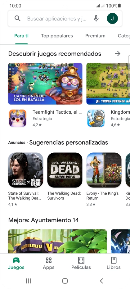 Pulsa en el campo de búsqueda.