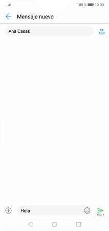 Pulsa el icono de envío cuando termines de escribir el mensaje corto.