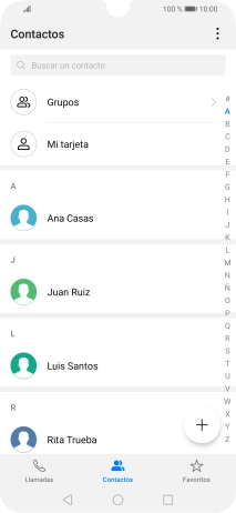 Pulsa el icono de nuevo contacto.