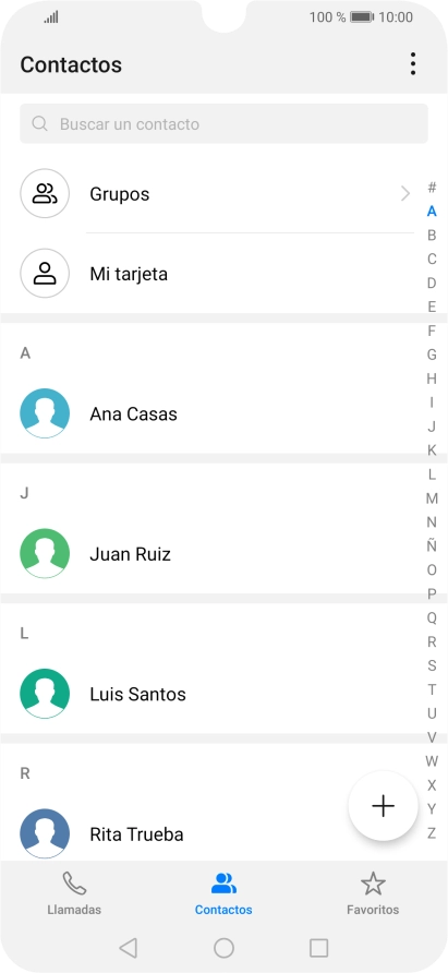 Pulsa el icono de nuevo contacto.