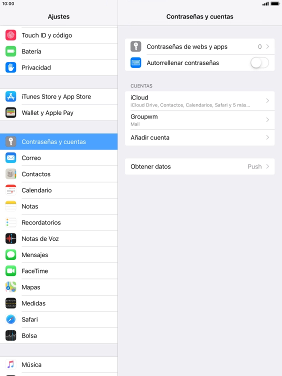 Pulsa el nombre de la cuenta de correo electrónico que acabas de crear.