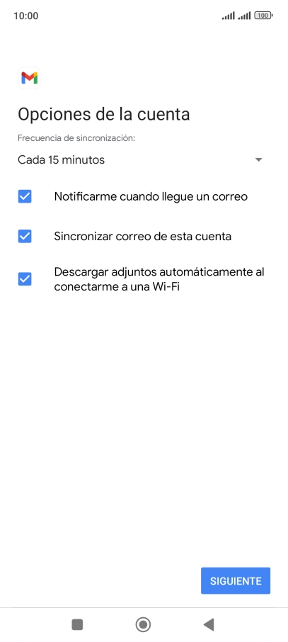 Si aparece en la pantalla esta imagen, tu cuenta de correo electrónico ha sido reconocida y configurada automáticamente. Sigue las indicaciones de la pantalla para introducir más información y terminar la configuración.