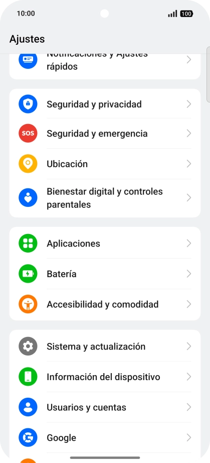 Pulsa Usuarios y cuentas.