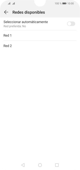 Si quieres seleccionar la red de forma automática, pulsa el indicador junto a 