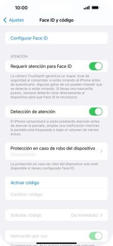 Pulsa Configurar Face ID.