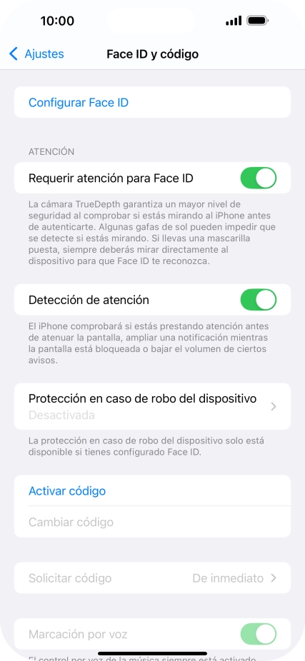 Pulsa Configurar Face ID.
