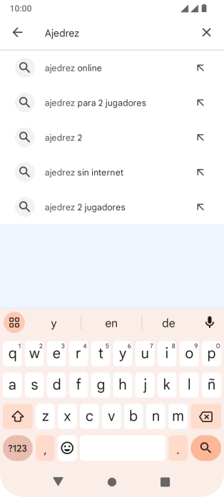 Introduce el nombre del tema o de la app y pulsa el icono de búsqueda.