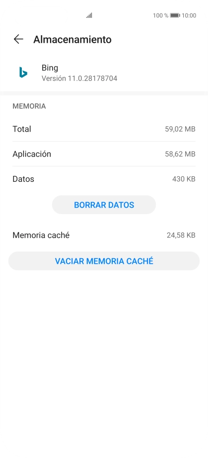Pulsa VACIAR MEMORIA CACHÉ.