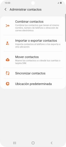 Pulsa Importar o exportar contactos.
