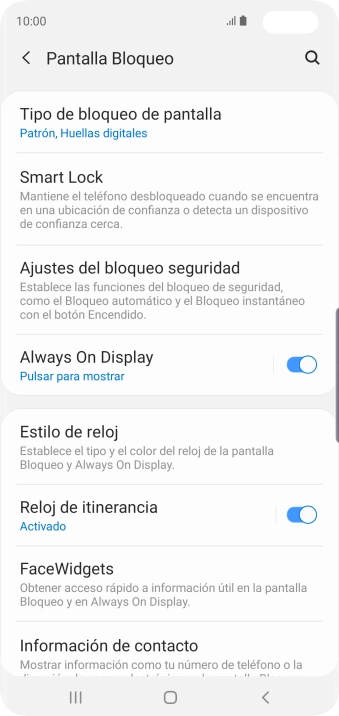 Pulsa Tipo de bloqueo de pantalla e introduce el código de seguridad actual.