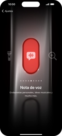Desliza el dedo hacia la derecha o hacia la izquierda por la pantalla para seleccionar la función deseada.