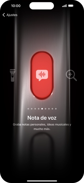 Desliza el dedo hacia la derecha o hacia la izquierda por la pantalla para seleccionar la función deseada.