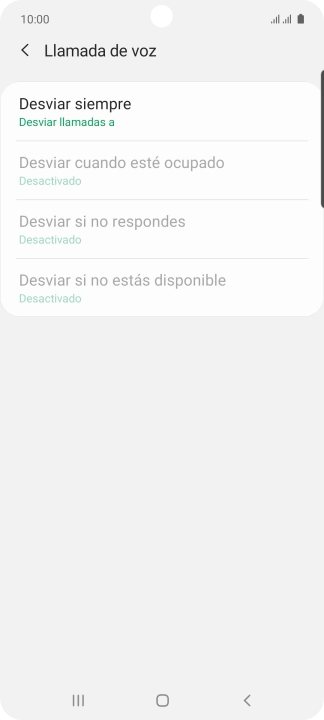 Pulsa el tipo de desvío deseado.