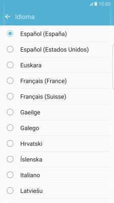 Pulsa el idioma deseado.