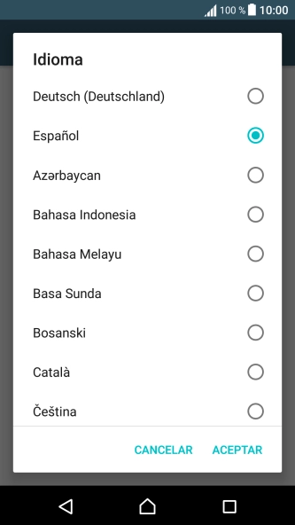 Pulsa el idioma deseado.