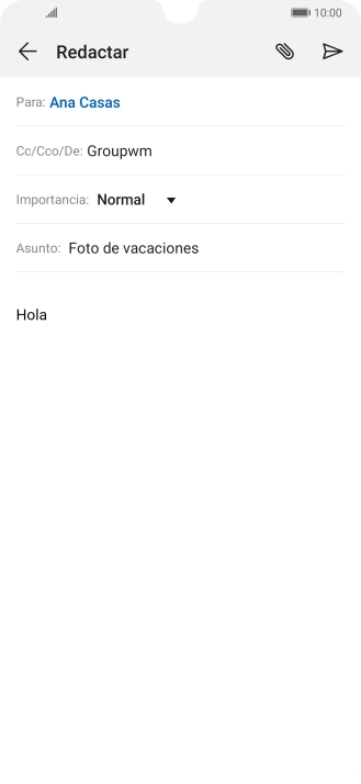 Pulsa el icono de anexos.
