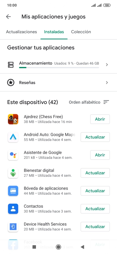 Pulsa la app deseada.