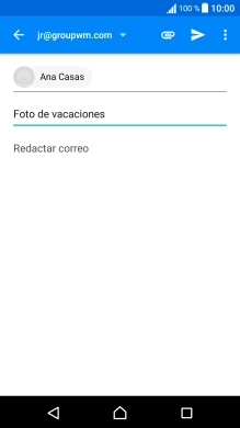 Pulsa en el campo de escritura  y escribe el texto del correo electrónico.