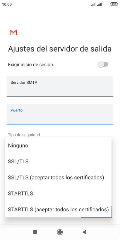 Pulsa Ninguno para desactivar la función.