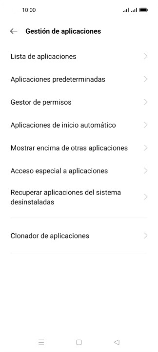 Pulsa Lista de aplicaciones.