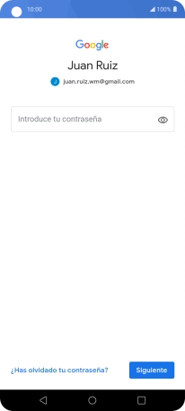 Pulsa Introduce tu contraseña e introduce la contraseña de tu cuenta de Google.