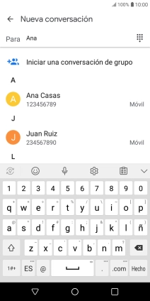 Pulsa el contacto deseado.