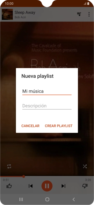 Introduce el nombre deseado de la lista de reproducción y pulsa CREAR PLAYLIST.