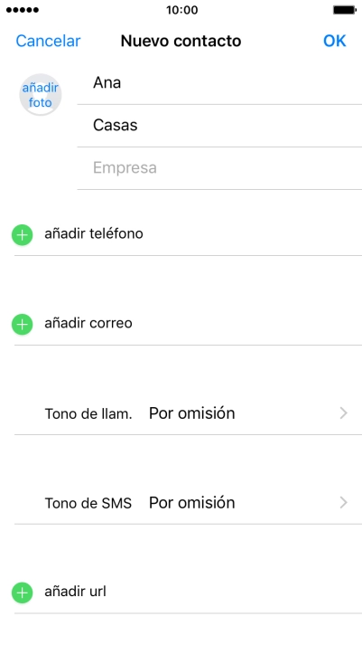 Pulsa añadir teléfono.