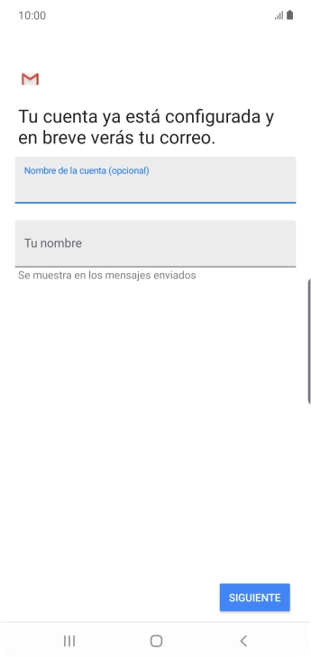 Pulsa Tu nombre e introduce el nombre del remitente.