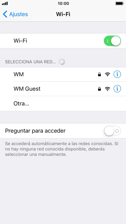 Pulsa la red Wi-Fi deseada e introduce la contraseña de esta red.