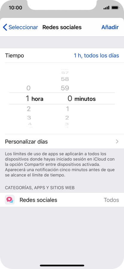Pulsa Personalizar días.