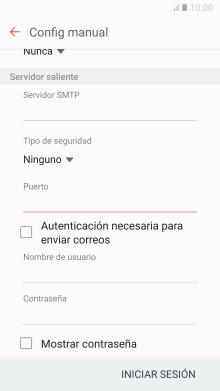 Pulsa Autenticación necesaria para enviar correos para activar la función.