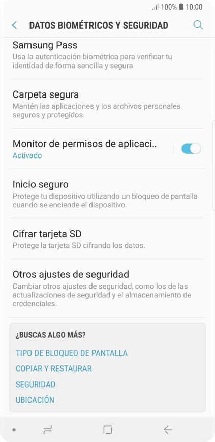 Pulsa Otros ajustes de seguridad.