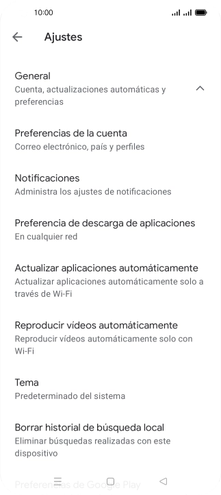 Pulsa Actualizar aplicaciones automáticamente.
