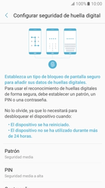 Pulsa el código de seguridad deseado y sigue las indicaciones de la pantalla para crear un código de seguridad del teléfono adicional.