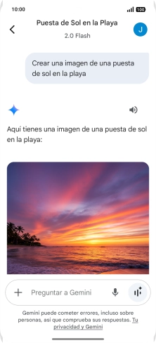 También puedes pedir a Gemini que genere una fotografía partiendo de tu descripción.
