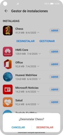 Pulsa DESINSTALAR.