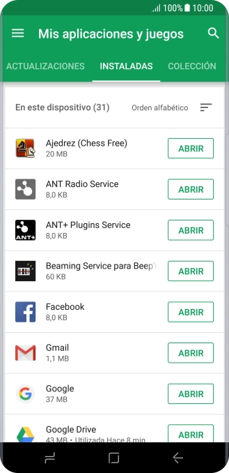 Pulsa la app deseada.